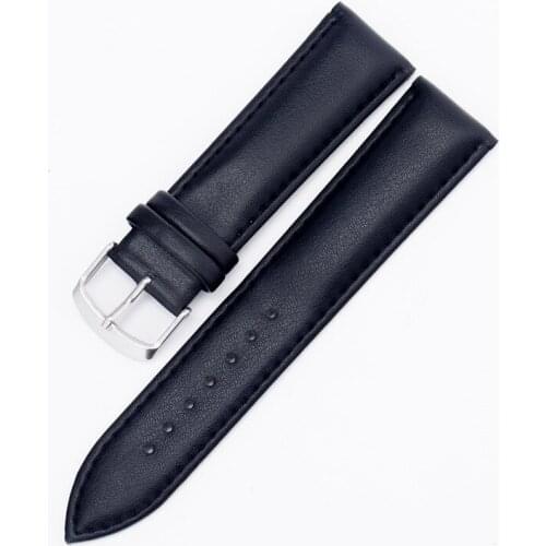 WA010 22/20/18mm Brown Black Watchbands Pin Buckle Bracelet Leather Watch Band for Women Size White Watch Strap Watch Clock Men