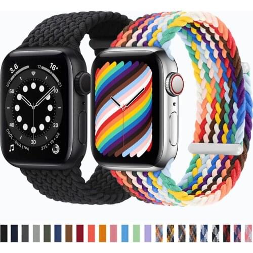 Braided Solo Loop For Apple watch band 44mm 40mm 38mm 42mm Fabric Nylon Elastic belt bracelet iWatch series 3 4 5 se 6 strap