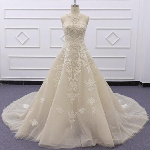 Eslieb Luxury Appliques Mermaid Wedding Dresses 2020 Scoop Neck Beaded Bridal Dress Vestido de Noiva GB929