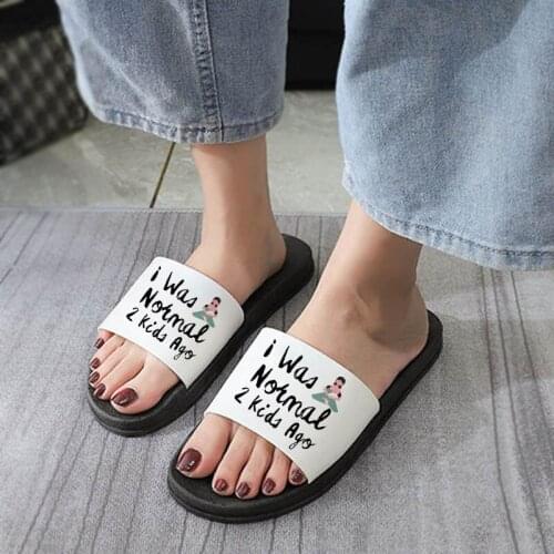 Women Summer Shoes Indoor home Slippers Letter Print Soft Thick Bottom flat Non-slip Sandals Bathroom filp flops shoes 2021