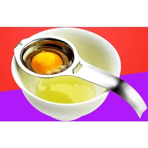 Egg White Yolk Separator Tool Filter Holder Silver Baking 304 Stainless Steel Sifting Gadget Kitchen Accessories Multifunction