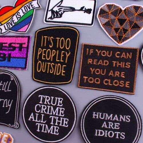 Cartoon Letter Patch For Clothing Thermoadhesive Patches Heart Patch Stripes Iron on Embroidery Patches on Clothes Appliques DIY