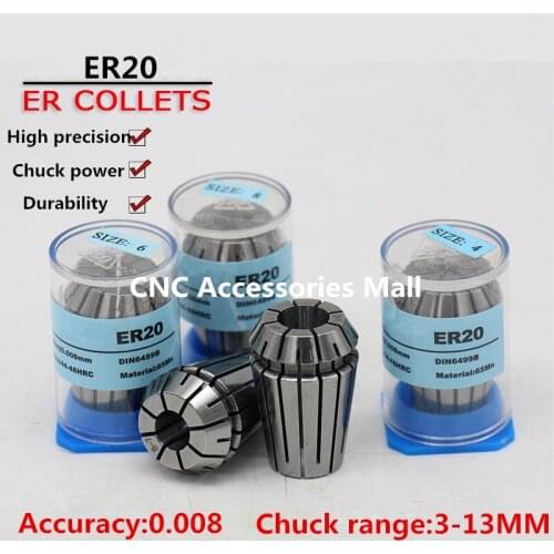 ER20 high precision 0.008mm Spring Collet chuck For CNC Engraving Milling