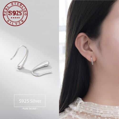 Women Earrings Real Silver 925 Jewelry Water Drop Shape Earrings for Women Creative Hypoallergenic Wedding Bride Jewelry