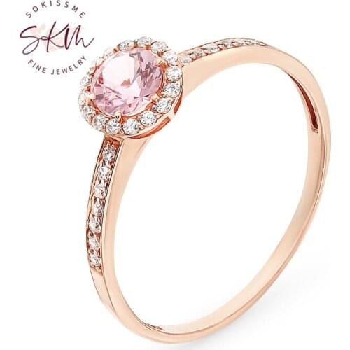 SKM Morganite Rings for women rings Vintage Engagement rings designer Anniversary Fine Jewelry