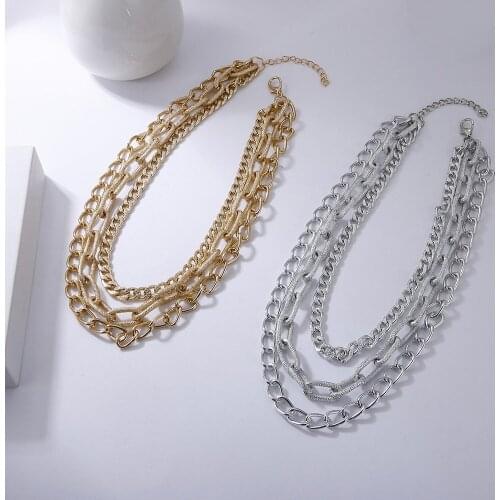 Punk Chain Choker Necklace Collar Statement Hip Hop Big Chunky Gold Color Thick Chain Necklace Women Jewelry