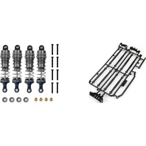 2 Set RC Car Part: 1 Set Metal Shock Absorber Damper & 1 Set Pull Rod Link Steering Rod Servo Arm