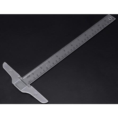 30cm/12\" Plastic T-Square Metric Ruler cm/inch Double Side Scale Measuring Tool L4MB
