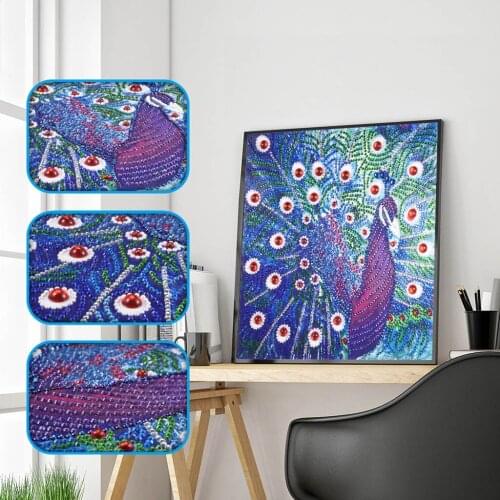 5D Peacock Special Shaped Diamond Painting Crystal Rhinestone Diamond Embroidery Animal Diamond Cross Stitch Home Decor Gift