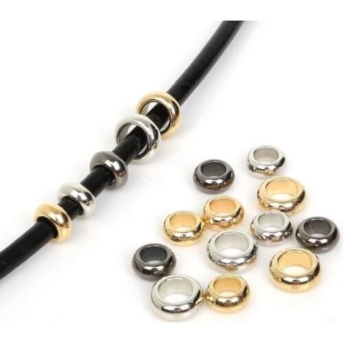 50pcs Hole 6mm Plated Acrylic Plastic CCB Round Big Hole Loose Spacer Beads For DIY Necklace Bracelet Jewelry Findings Making