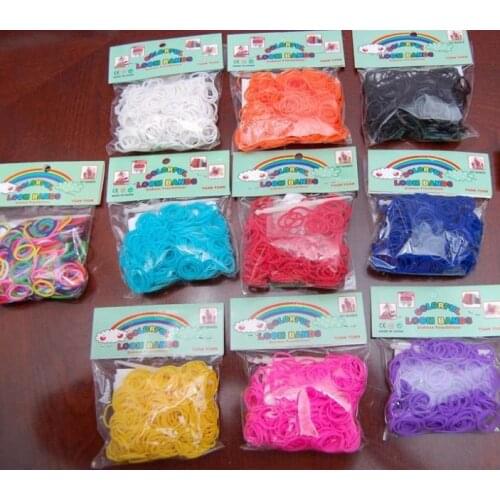 Childrens DIY Ktrt4ce 600 bands+24 S-Clips Silicone Elastic Candy Rubber Loom Bands Multy mixed Refill Bracelet
