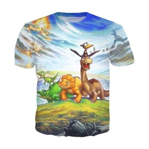 The Land Before Time Gang T Shirt Littlefoot Cera Duckie Petrie Spike Chomper Cartoon Tees Women Men Fashion Tshirt Tops