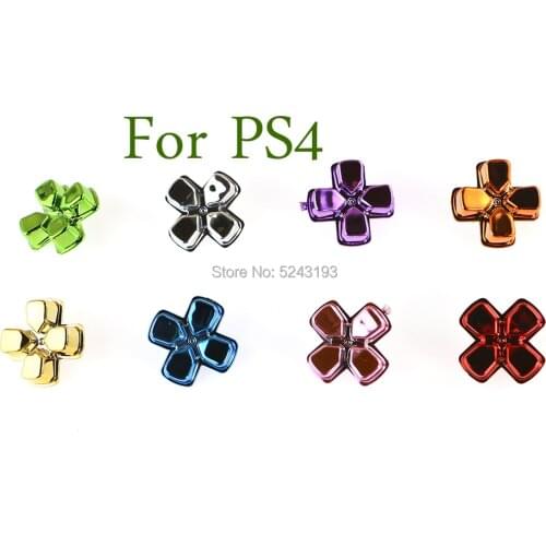 50pcs chrome Cross Button D-pad Action Button Cross Dpad direction Key Repair Replacement for Playstation Dualshock4 PS4 Gamepad
