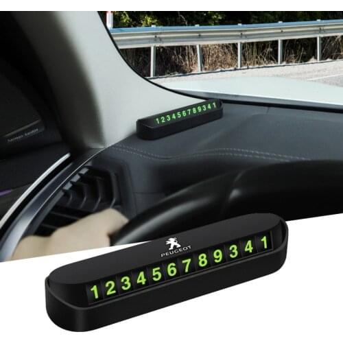 1Pcs Luminous Number Temporary Parking Card For Peugeot 206 308 5008 407 3008 208 307 508 2008 207 301 406 408 607 4008