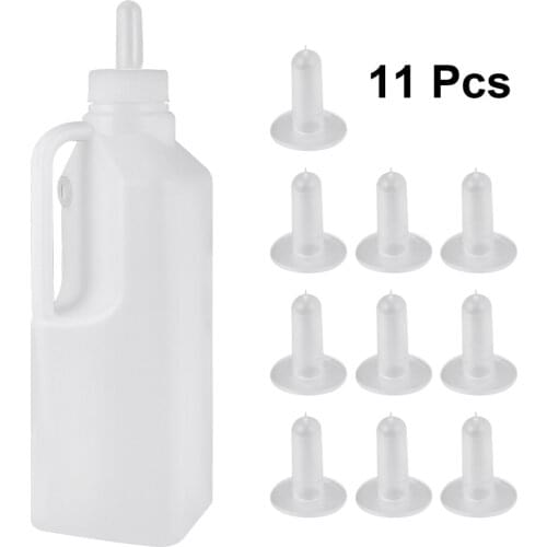 1 Set 850ml Lamb Feeder Goat Dog Thickened Bottle Feeding Bottle Silicone Feeding Supplies with 10pcs Silicone Teat