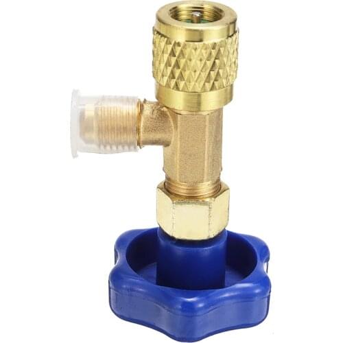 1pcs Brass Valve Bottle Opener Mayitr Dispensing Refrigerant Can Tap Bottle Opener for R22 R134a R410A Gas 1/4 SAE Connector