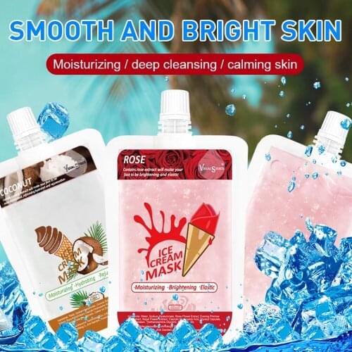 Coconut Ice Cream Mask Fades Acne Marks Blackheads Moisturizing Cleansing Shrinking Pores Skin Care 2 Fl Oz SANA889