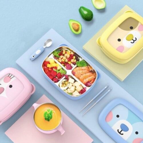 Lovely Cartoon Stainless Steel Lunch Box New Hot Style Compartment eco-friendly Box Kitchen Leakproof Food Container For Student