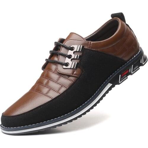 2020 New Big Size 38-48 Oxfords Leather Men Shoes Fashion Casual Slip On Formal Business Wedding Dress Shoes Men Drop Shipping