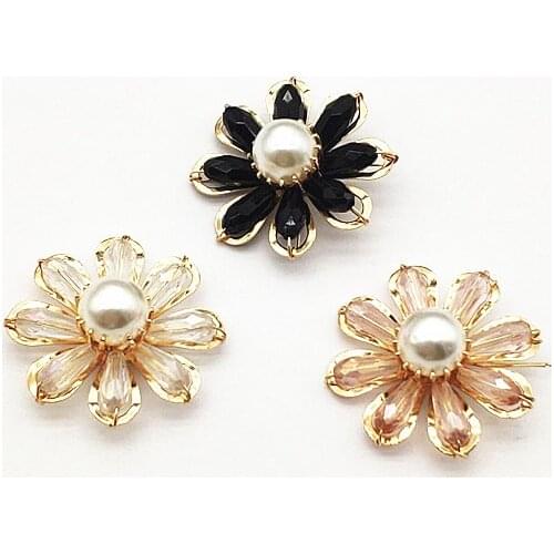 New Arrival! 24mm 30pcs Crystal Flower Shape Charm for Handmade Earring DIY Parts,Jewelry Accessories Findings & Component