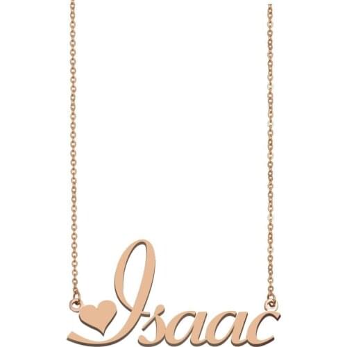 Isaac Name Necklace Personalized Custom Nameplate Charm Choker for Women Girls Mom/ Daughter Best Friends Birthday Mother Gift