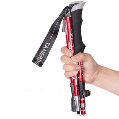 Sticks Walking Outdoor Sports Fold Trekking Stick Walking Hiking Stick Adjust Aluminum Alloy Alpenstock