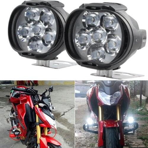 2pcs/set 6 LED Headlight for Motorcycle Spotlights Lamp Vehicle 6LED Auxiliary Headlight Brightness Electric Car Light