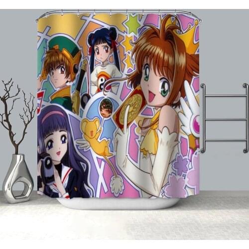 Custom Cardcaptor Sakura Shower Curtain Modern Style Set Hook Natural Landscape Home Decoration Bathroom Curtains Frabic Print