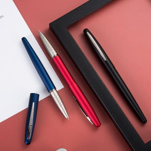 Hongdian 617 Metal Fountain Pen Lucky Fish Matte Body Extra Fine 0.38mm Blue Red Black Smooth Writing Gift Ink Pen for Business