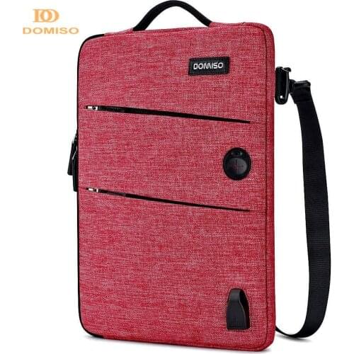 DOMISO 11 13 14 15.6 17.3 Inch Waterproof Laptop Bag Polyester with USB Charging Port Headphone Hole Mutil-use Laptop sleeve