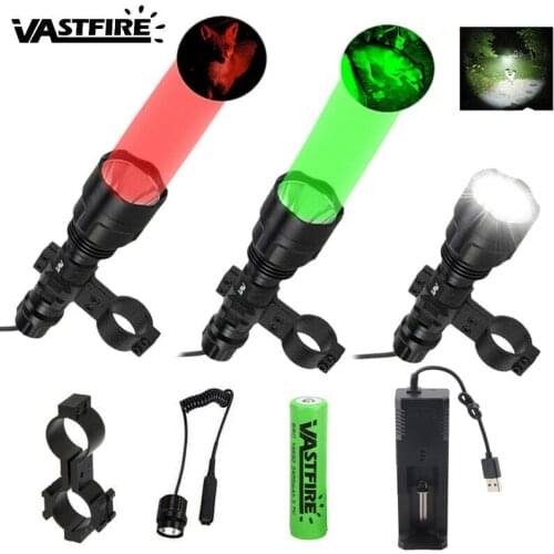 C8 Tactical Hunting Flashlight XML T6 LED Airsoft Weapons light Rifle Scope Torch Scout Gun Lamp Remote switch 18650 USB Charger