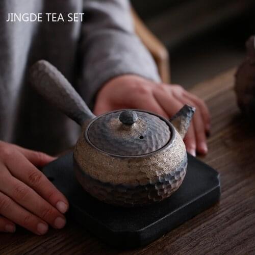 Japanese-style Stoneware Side Handle Teapot Handmade Ceramics Tea Strainer Boutiques Household Teaware Accessories 190ml
