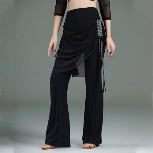 Latin Dance Pants For Women Ballroom Practice Wear Samba Costume Salsa Dance Wear Black Dancer Outfit Designer Clothes DL7187