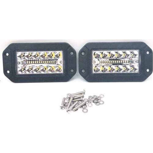 1 Pair 6Inch Flush Mount LED Work Light Pods Spot Flood Beam Driving Lamp 12V- 24V
