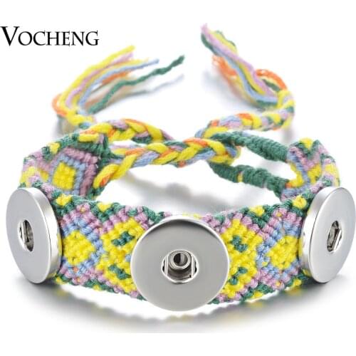 10PCS/Lot Handmade Bracelet Vocheng Ginger Snap Jewelry Ethnic 2 Styles 1 Button or 3 Button for 18mm NN-584*10
