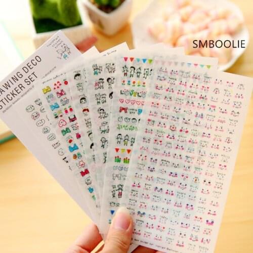 6pcs kawaii drawing pvc Transparent Organizer Calendar Diary Book Planner Sticker Scrapbook Decoration Diary Sticker papeleria