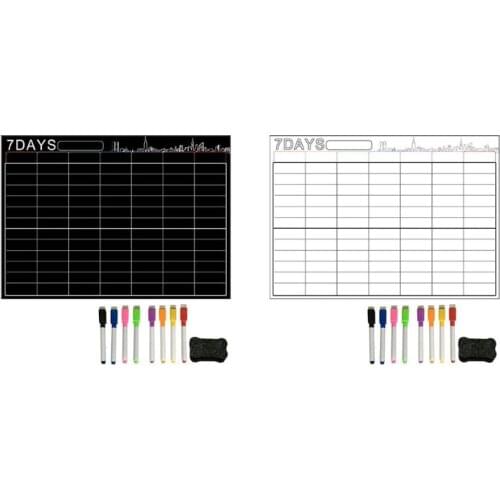 7 Days Large Magnetic White Board Weekly Planner For Kitchen Refrigerator 24BB