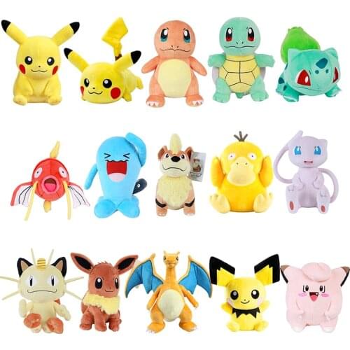 Anime Pokemoned Plush Toys Pikachued Kawaii soft Doll Light Bulb Squirrel Charm Eve Snorlax Jigglypuff Exquisite Childrens Toys