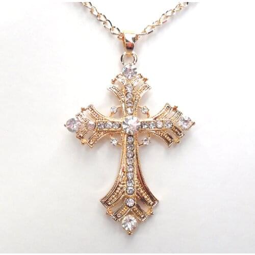 Free Shipping Crosses jewelry for women Gold silver Plated Pendant Necklace With Chain Necklaces & Pendants