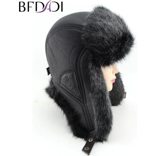 BFDADI 2020 New Men Winter Warm Bomber Hats Russian Cap Trapper Caps Aviator Trooper Earflap Hats Outdoor Sport Hat FreeShipping