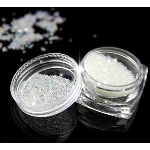 Caviar Beads Nail Art Accessories Crystal Tiny Rhinestones Glass Balls Micro Beads For Nail Design AB Color Charms Manicure