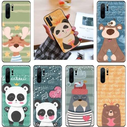 Christmas Cartoon Deer Phone Case For Huawei P9 P10 P20 P30 Pro Lite smart Mate 10 Lite 20 Y5 Y6 Y7 2018 2019