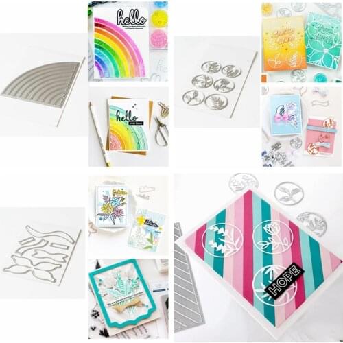 Flowers Circle Sector Frame Banner Metal Cutting Dies Stencil Craft Paper Cards DIY Scrapbooking Album Making Template 2020 New