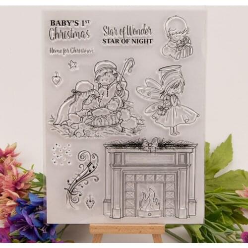 Kids Christmas Transparent Seal Clear Silicone Stamp Cutting DIY Scrapbook Rubber Coloring Embossing Decor Reusable 16*20.5cm