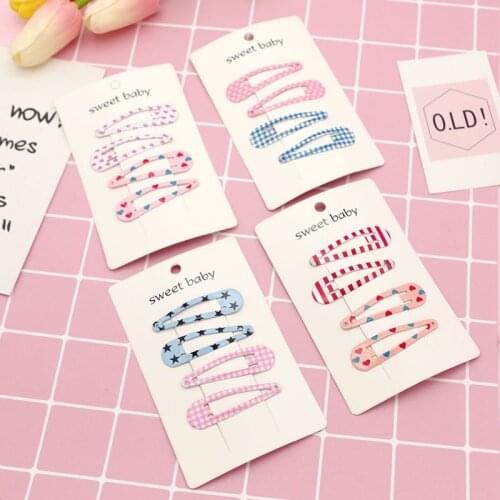 4PCS New Cute Pentagram Lattice BB Clips Hairpins Girls Hair Accessories Children Headwear Baby Hair Clips Headdress