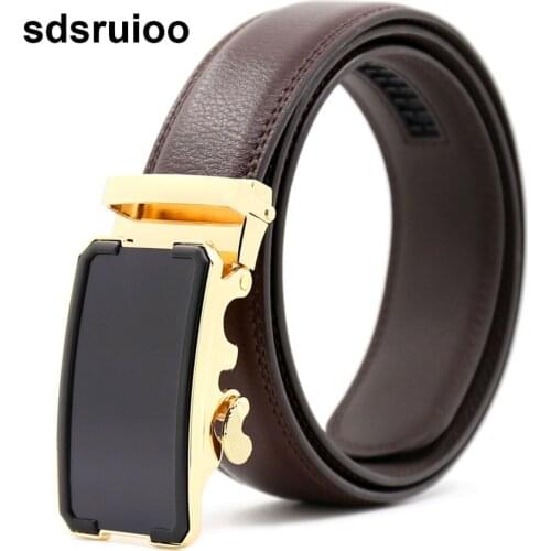 Elegant Cow Genuine Leather Belts High Quality for Men Vintage Male Belt Brand Automatic Buckle Belts 110-130cm Long