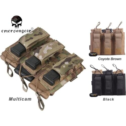 Emerson 5.56 Pistol Triple Open Top Magazine Pouch Combat Molle Tactical MAG Pouch EM6363