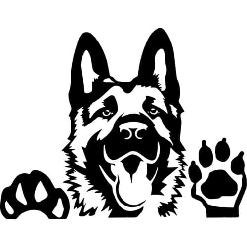 Art Decal German Shepherd Dog Vinyl Car Sticker Black/Silver 15.6X12.3CM T-00033