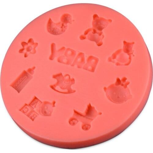 Hot New Arrival Wholesale Silicone Cake Mold Baby Items Fondant Cake Decorating Tools Silicone Bakeware D242