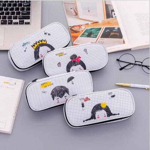 2019 Fashion Korean School Pencil Case Animal Students Pen Storage Bag Girls Pencil Box Stationery Kids Birthday Gift